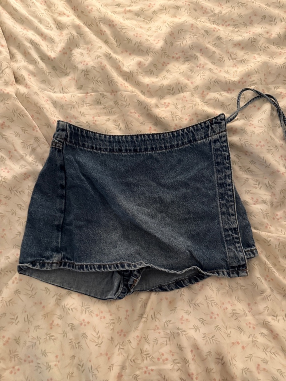 T.J.Maxx Dark Blue Denim Wrap Skort with Tie